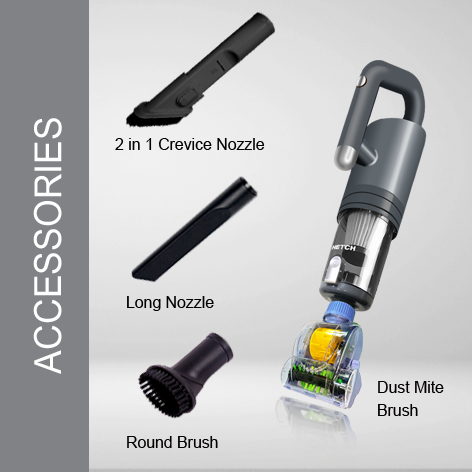 HETCH V3 Pro Hyper-Clean Handheld Dust Mite Bed Vacuum Cleaner & Mop HVC-1416-HC